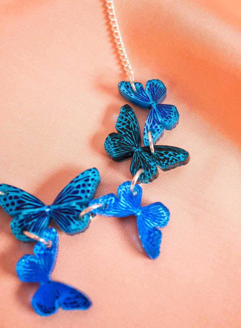 Blue Butterflies Necklace