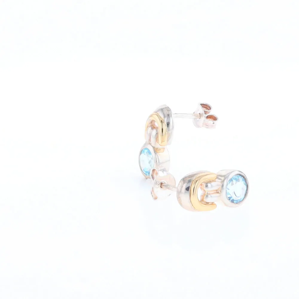 Blue Topaz Stud Earrings