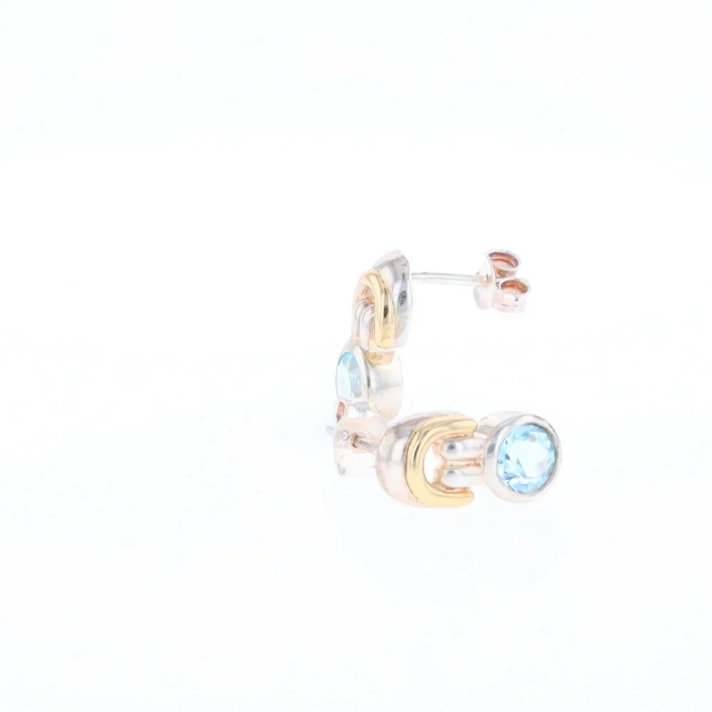 Blue Topaz Stud Earrings