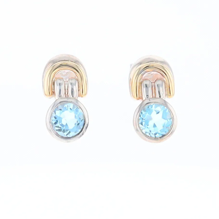 Blue Topaz Stud Earrings