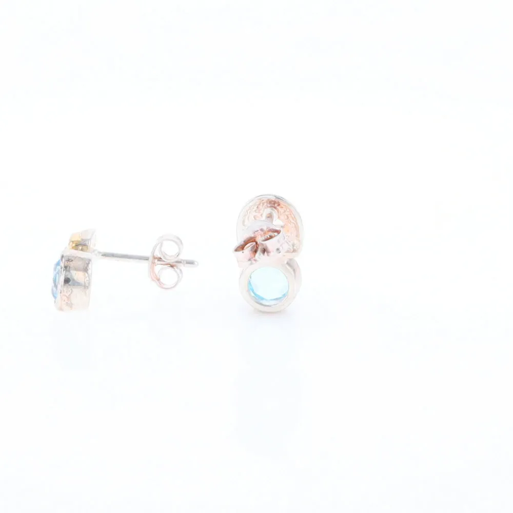 Blue Topaz Stud Earrings