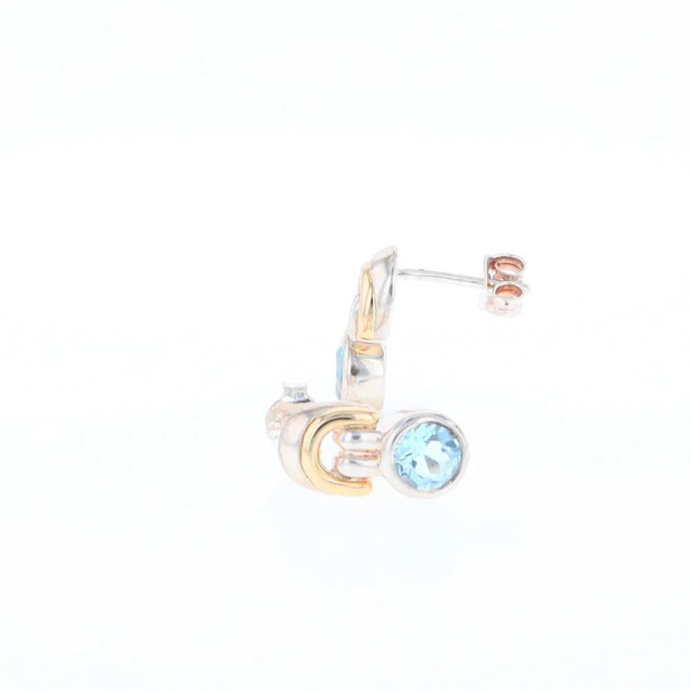 Blue Topaz Stud Earrings