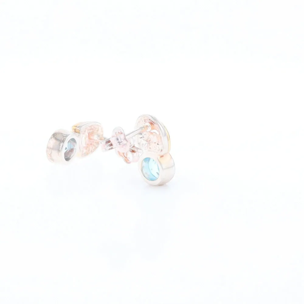 Blue Topaz Stud Earrings