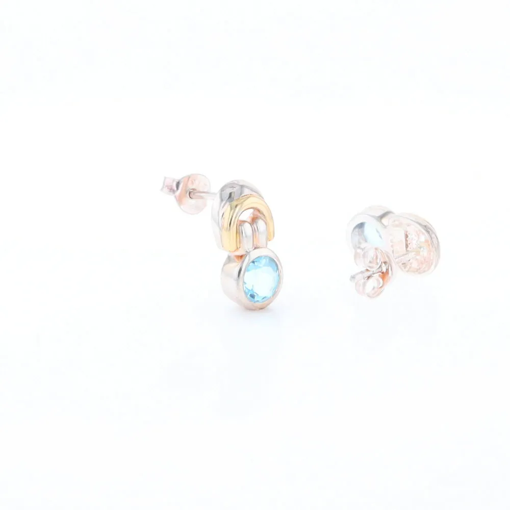 Blue Topaz Stud Earrings