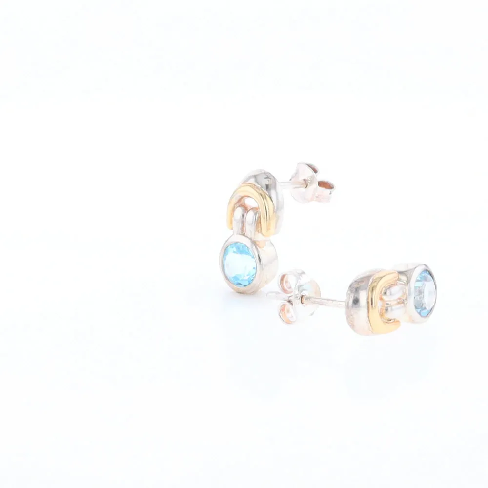 Blue Topaz Stud Earrings