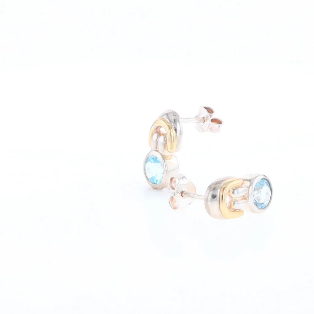 Blue Topaz Stud Earrings