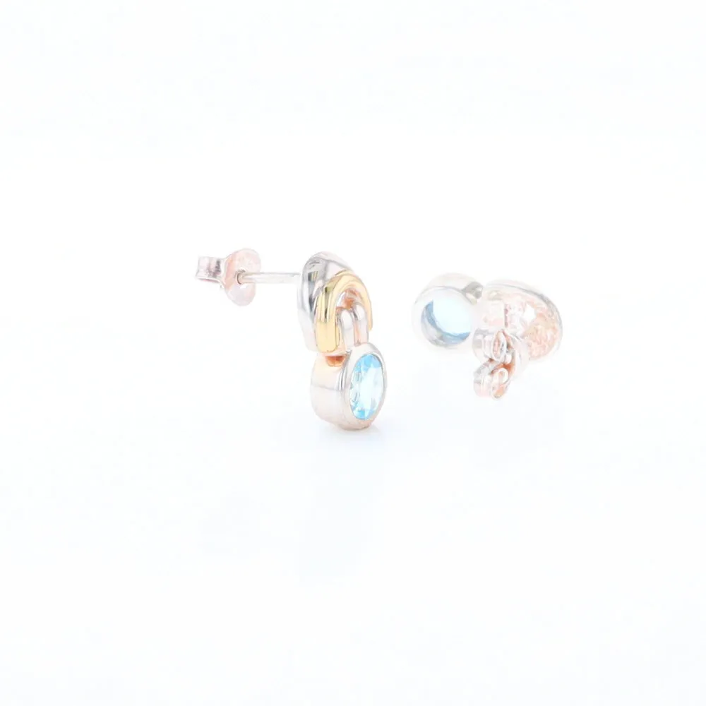 Blue Topaz Stud Earrings