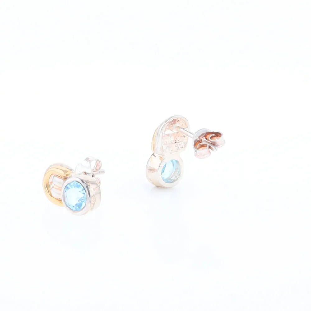 Blue Topaz Stud Earrings