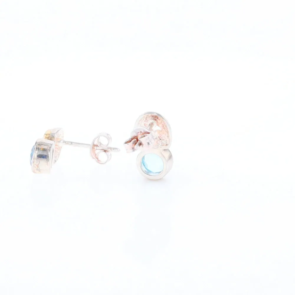 Blue Topaz Stud Earrings