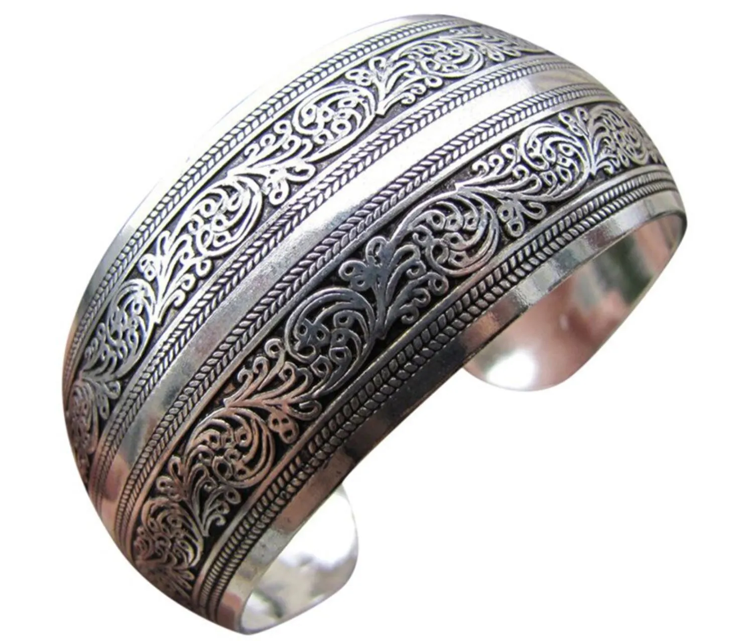 BLUELANDS  Hand Cast Tibetan Scroll Totem Bangle Bracelet