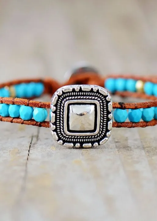 Boho Bracelet - Blue Silver