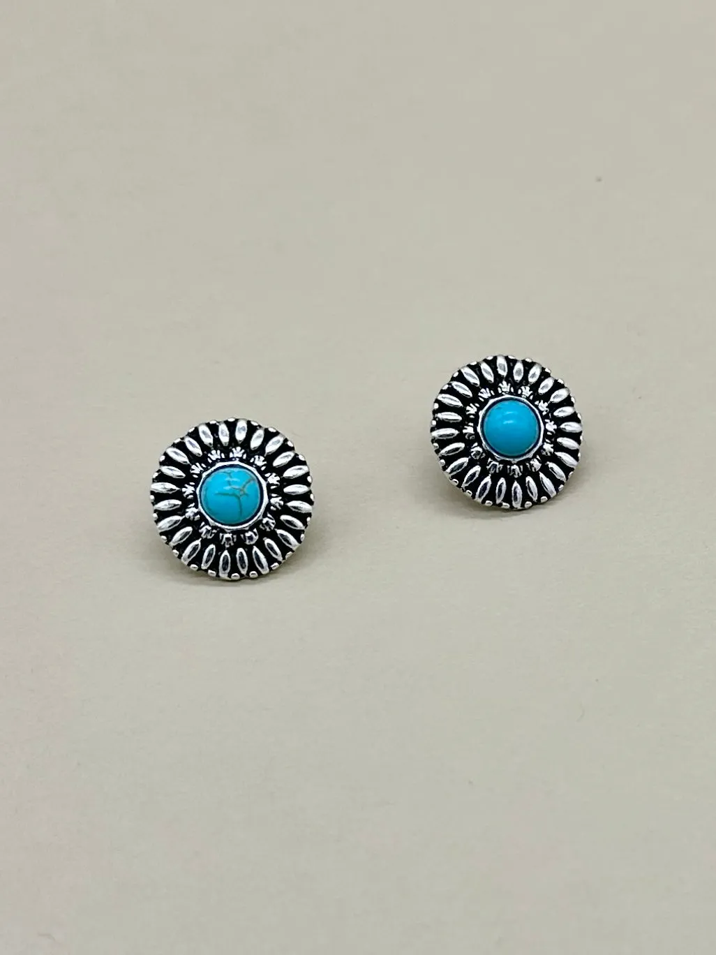 Bonnie Turquoise Concho Stud Earrings