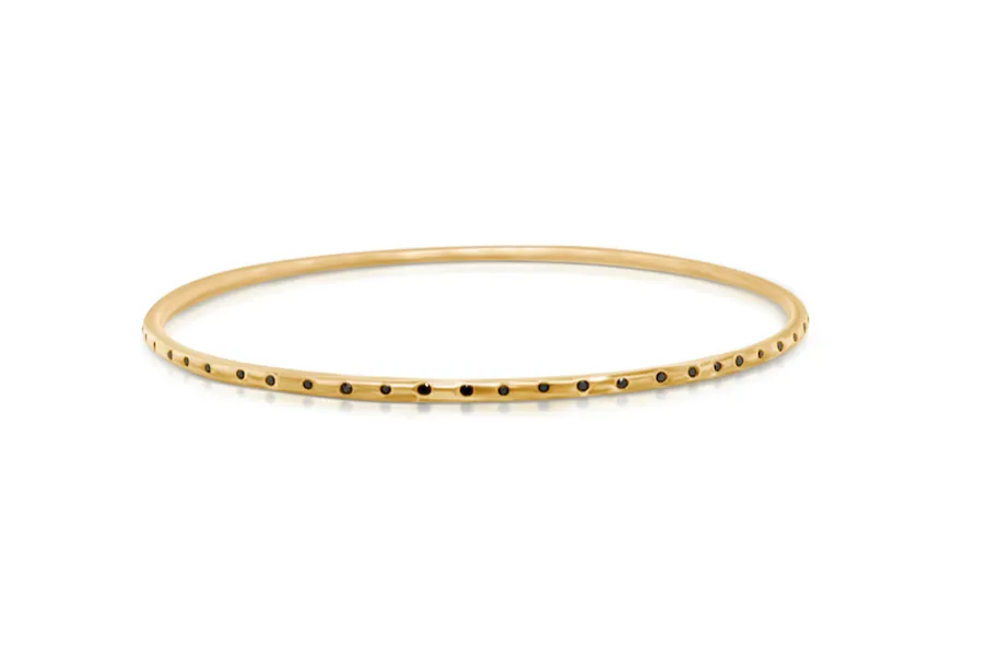 Bracelet 14kt Yellow Gold & Black Diamonds Cuff