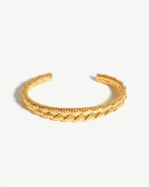 Braid Cuff Bracelet | 18k Gold Plated