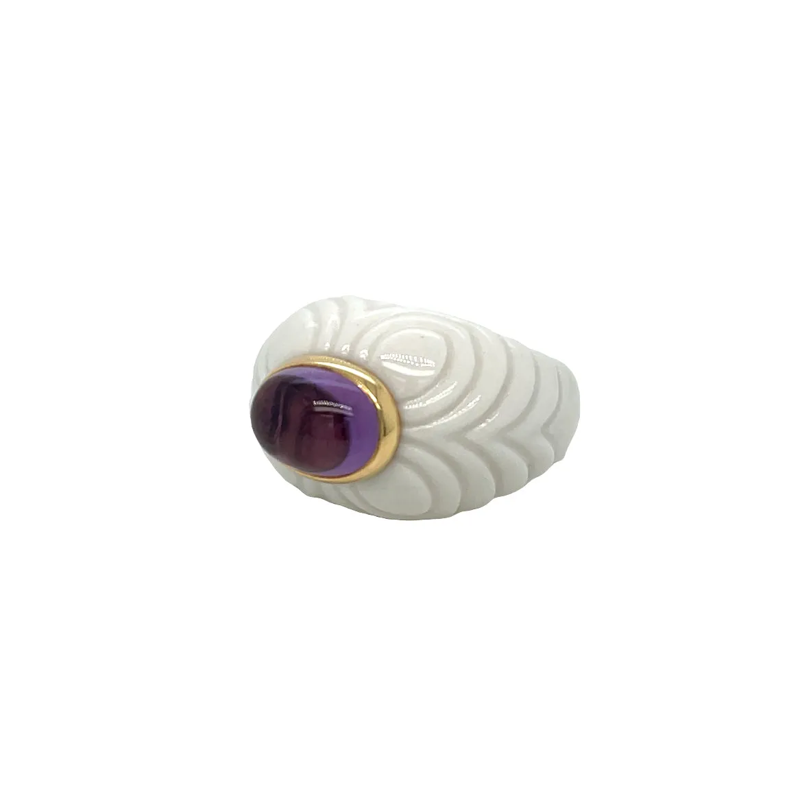 Bulgari Chandra Porcelain Tourmaline Gold Ring