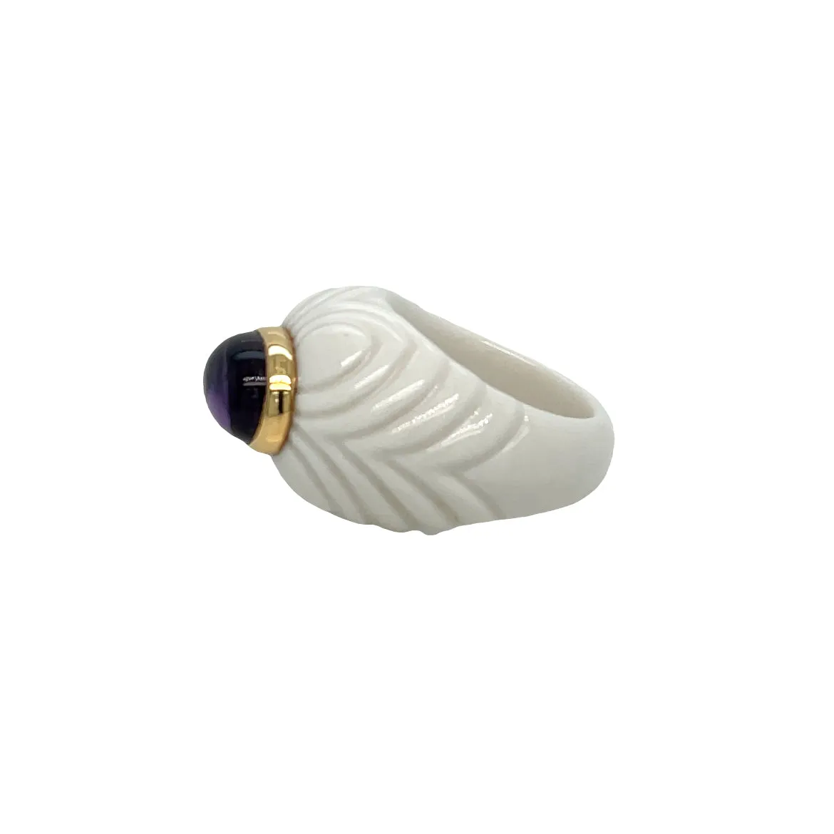 Bulgari Chandra Porcelain Tourmaline Gold Ring