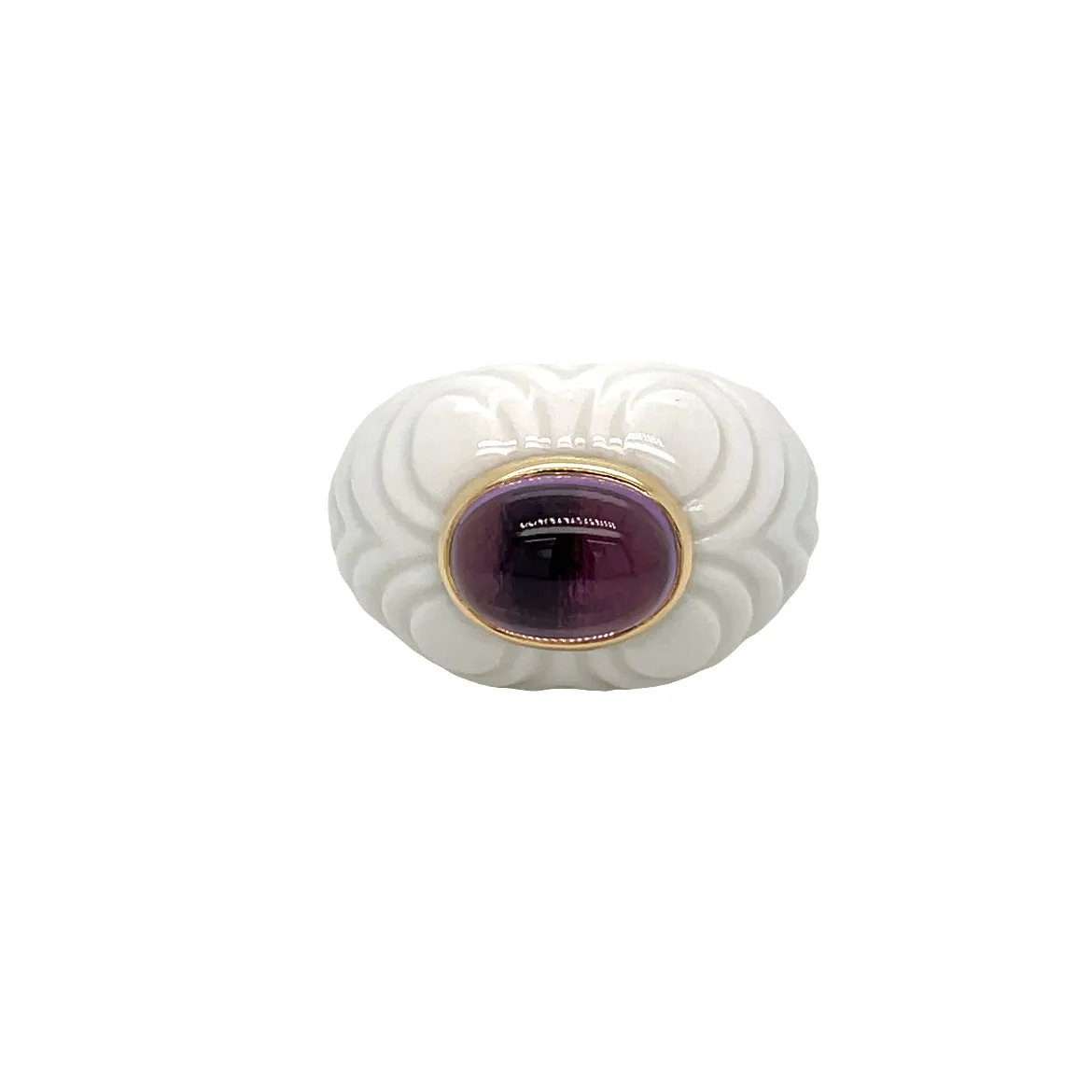 Bulgari Chandra Porcelain Tourmaline Gold Ring