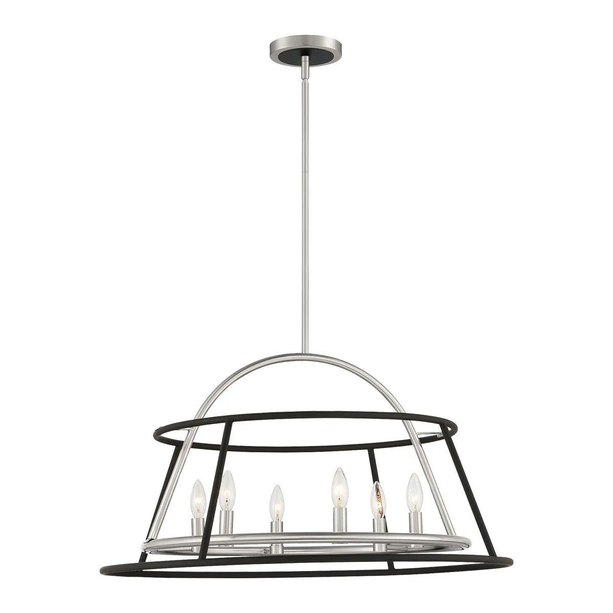 Campana 30 In 6 Lights Chandelier Satin Nickel finish