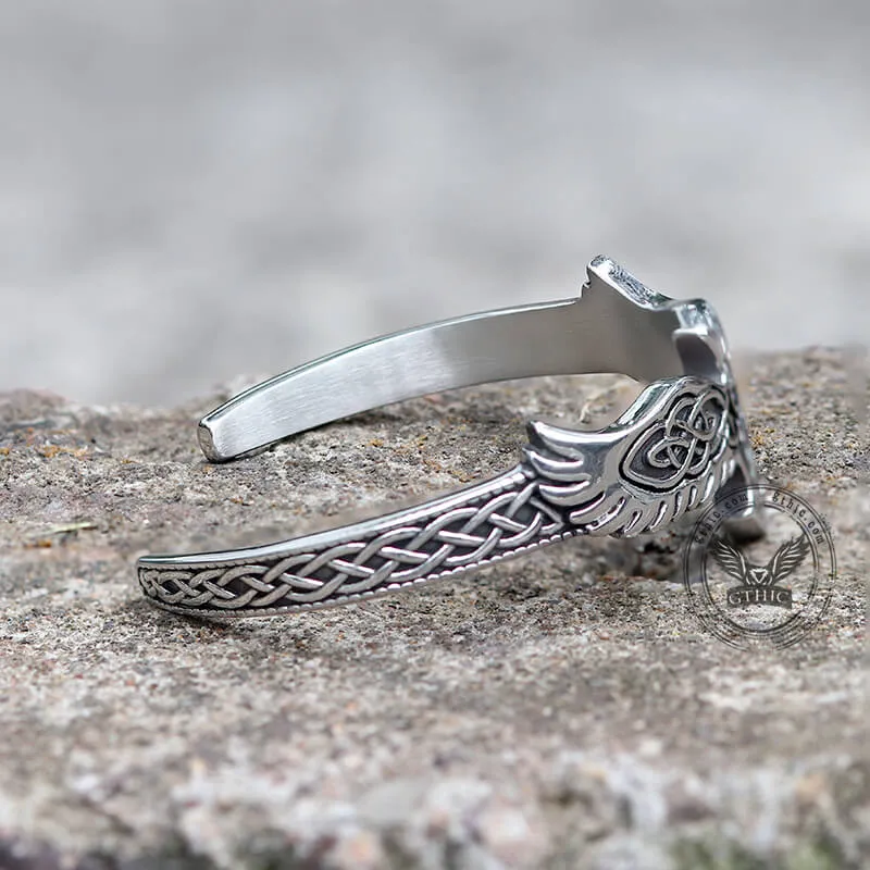 Celtic Eagle Stainless Steel Viking Cuff Bracelet