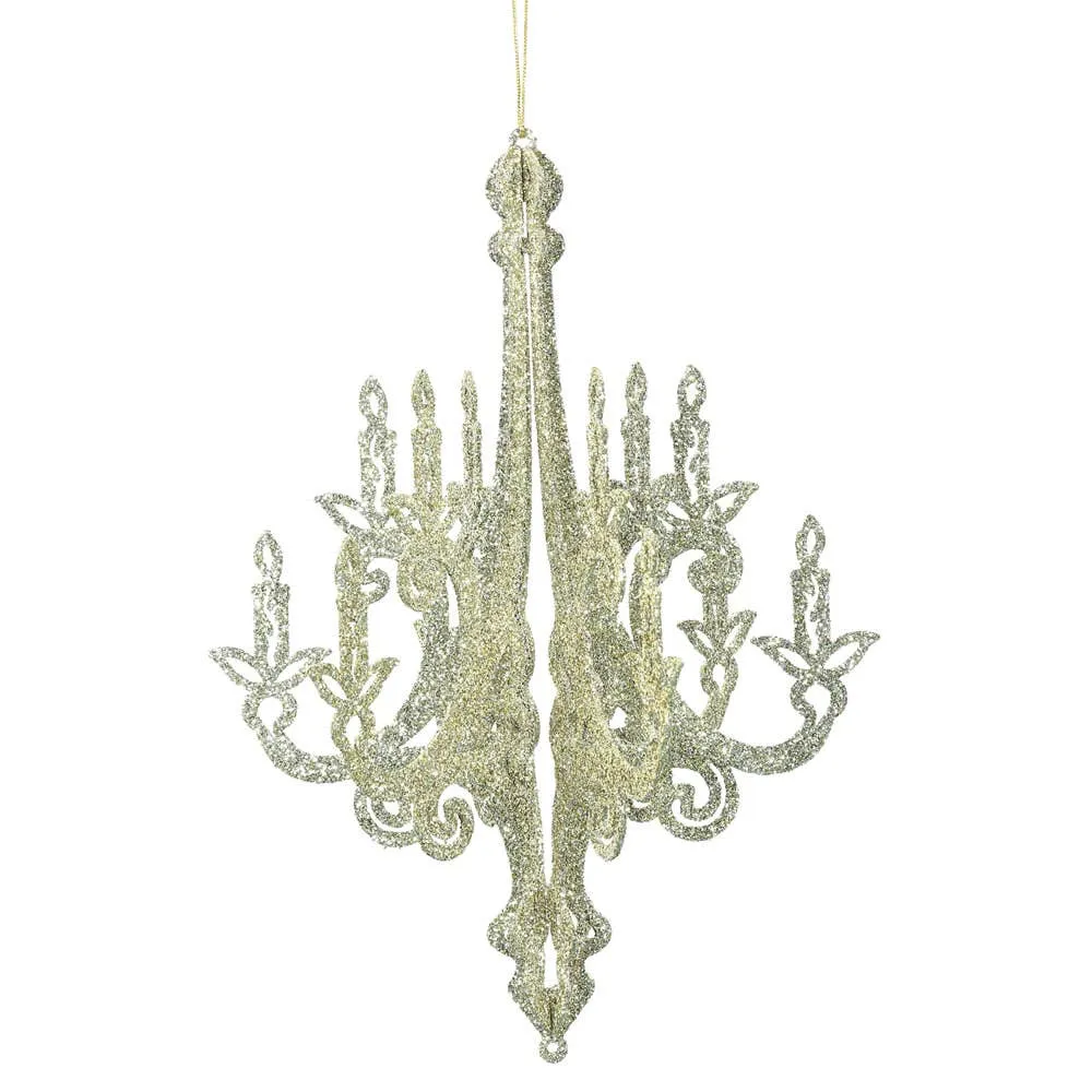 Champagne Glitter Chandelier Ornament