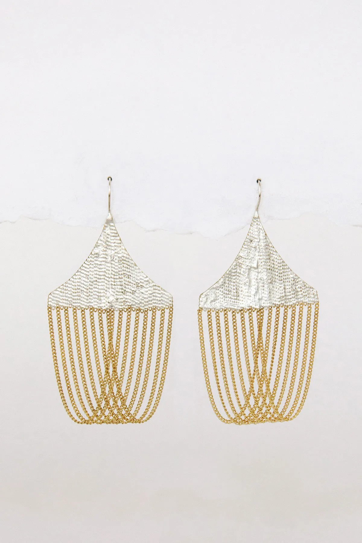 Chandelier Earrings, brass   silver