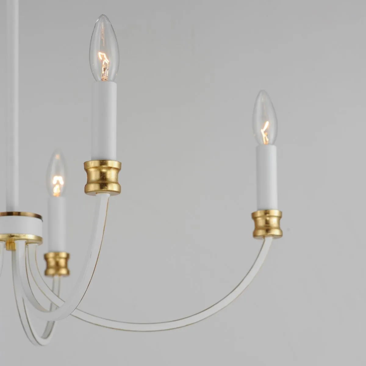 Charlton 26 in. 5 Lights Chandelier White & Gold Finish