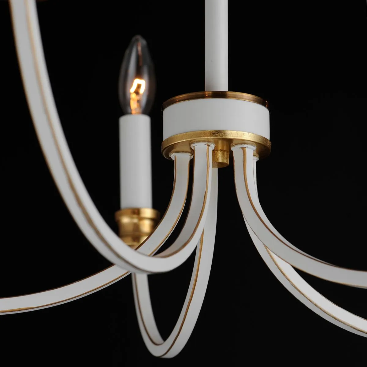 Charlton 26 in. 5 Lights Chandelier White & Gold Finish