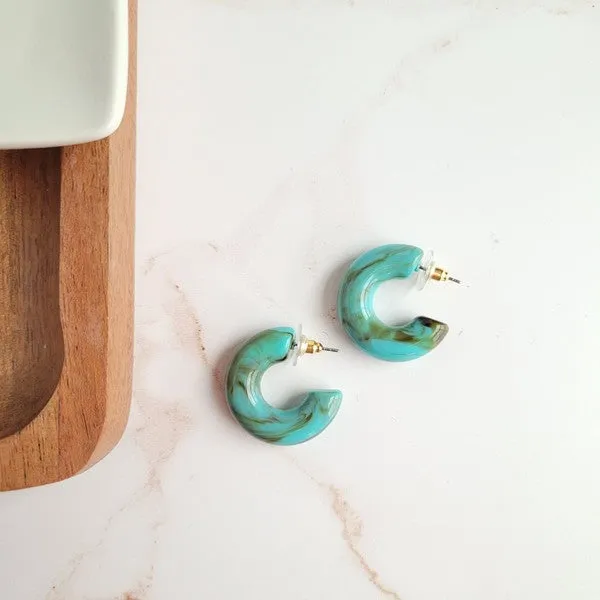 Chloe Hoops - Turquoise