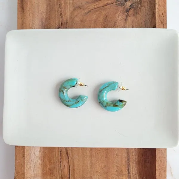 Chloe Hoops - Turquoise