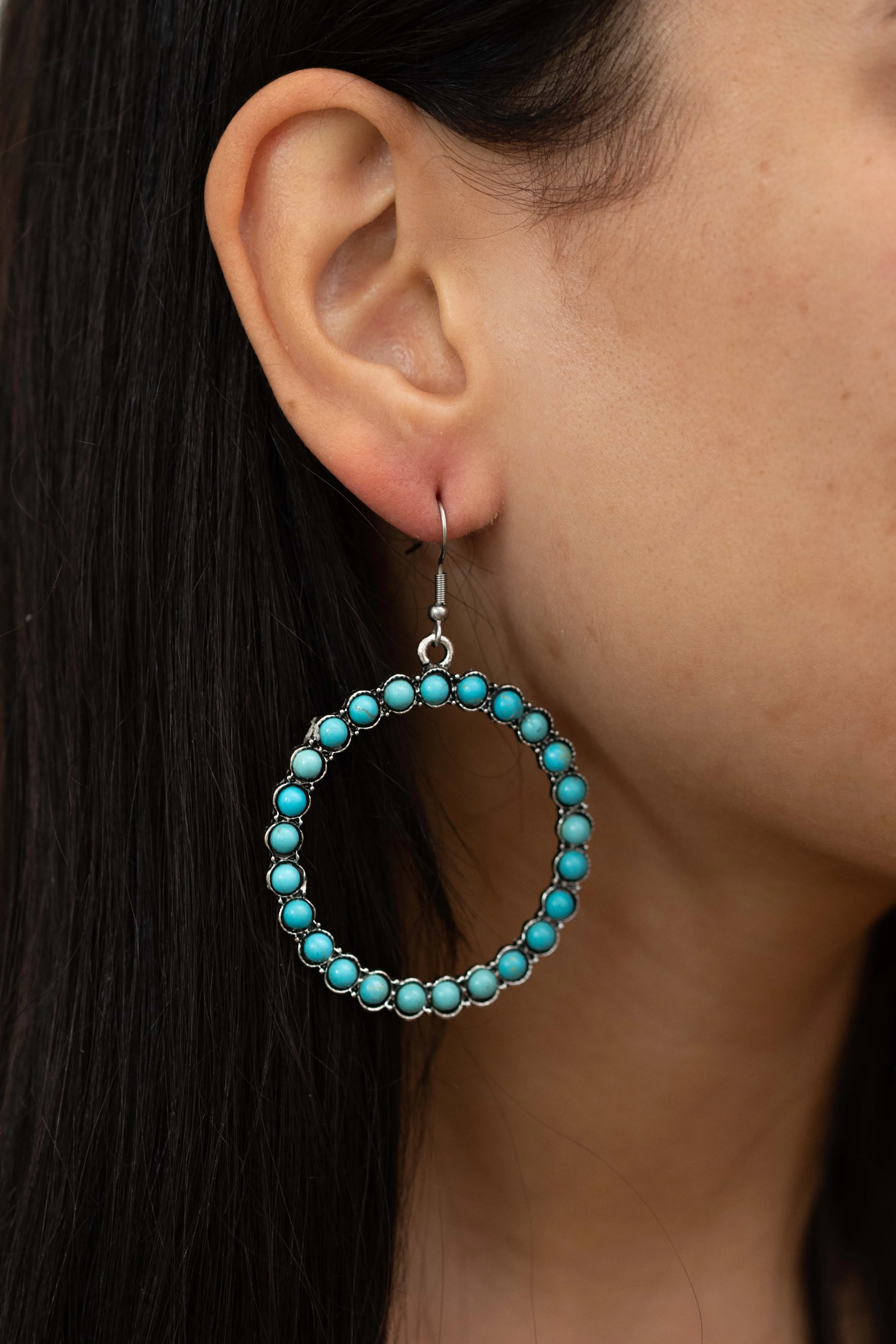 Circle Turquoise Earrings