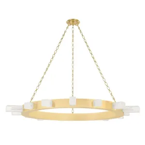 Citrine 49 in. 15 lights LED Chandelier vintage brass Finish