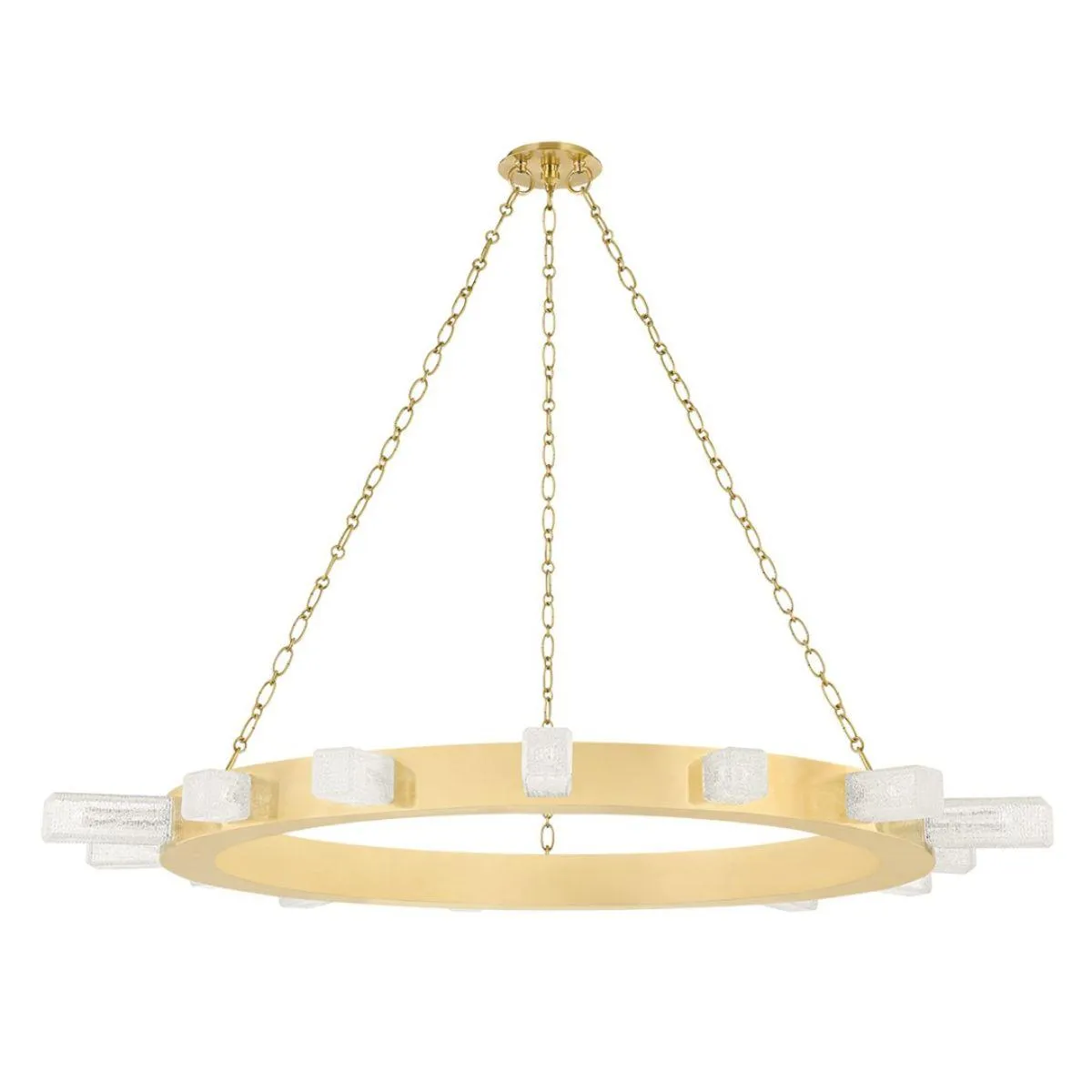 Citrine 49 in. 15 lights LED Chandelier vintage brass Finish