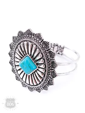 Concho cuff bracelet - Silver