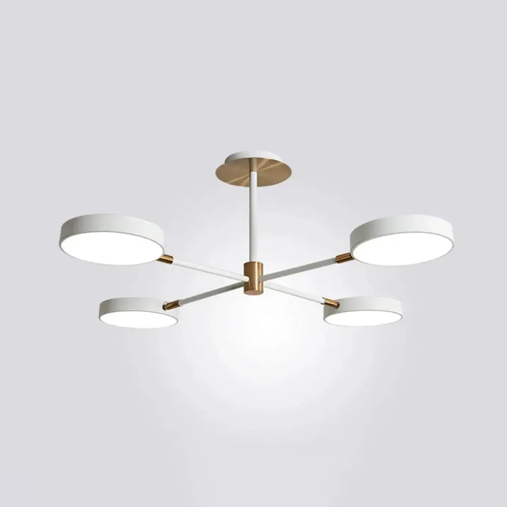 Contemporary Acrylic Drum Pendant Chandelier with Sputnik Design