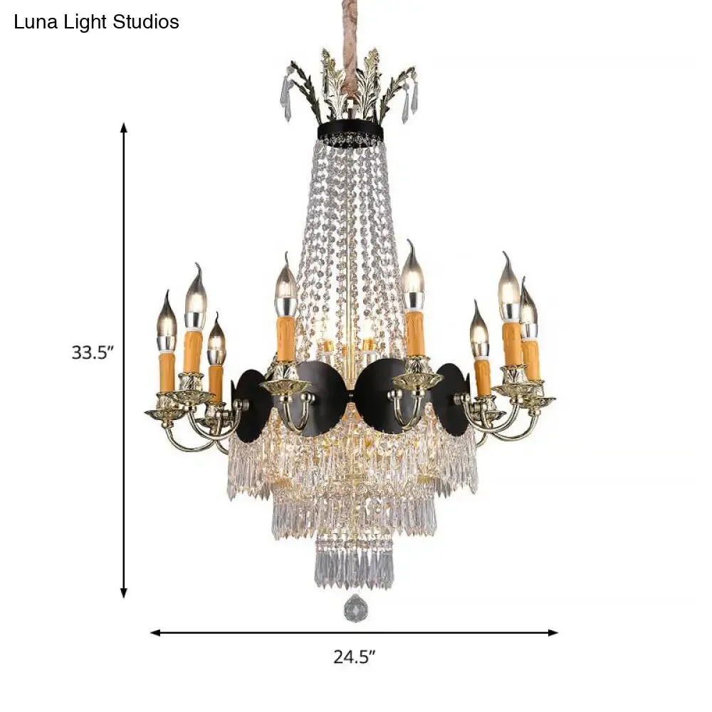 Contemporary Crystal Candelabra Chandelier - 14 Lights Gold - Dining Room Lighting