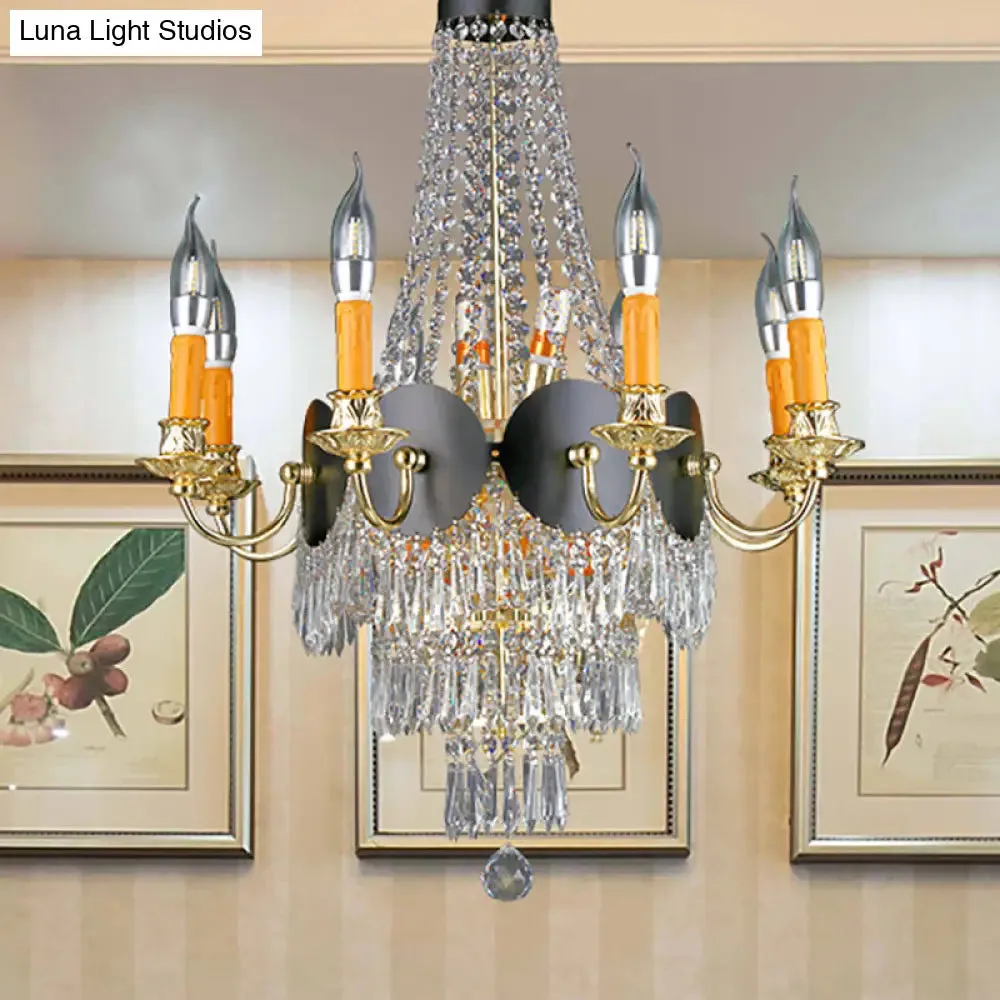 Contemporary Crystal Candelabra Chandelier - 14 Lights Gold - Dining Room Lighting