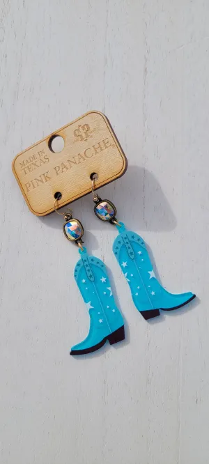 Cowboy Boots Earrings - Turquoise - Pink Panache