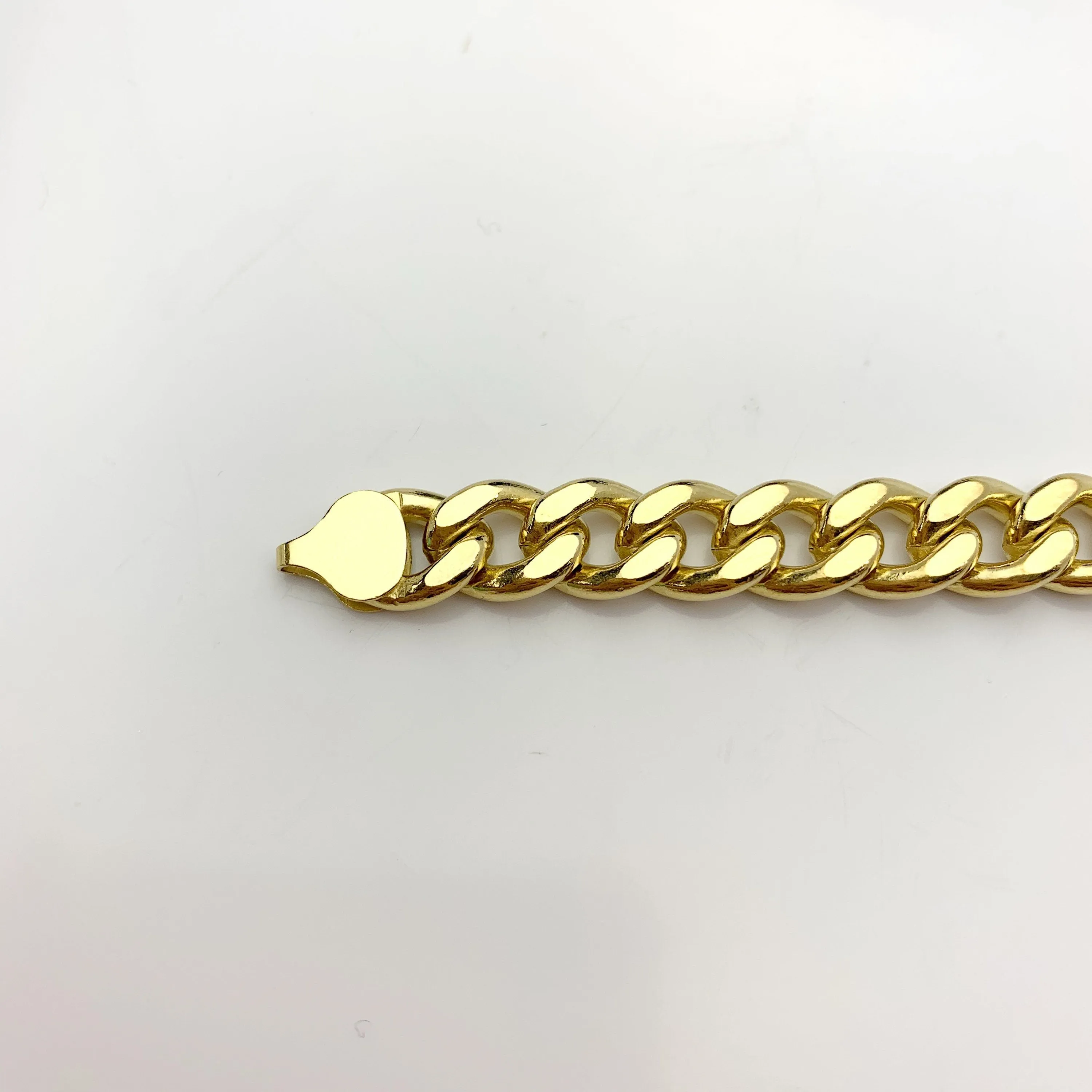 Curb Chain Bracelet 14k Gold Filled 8.7mm (SM95LC)