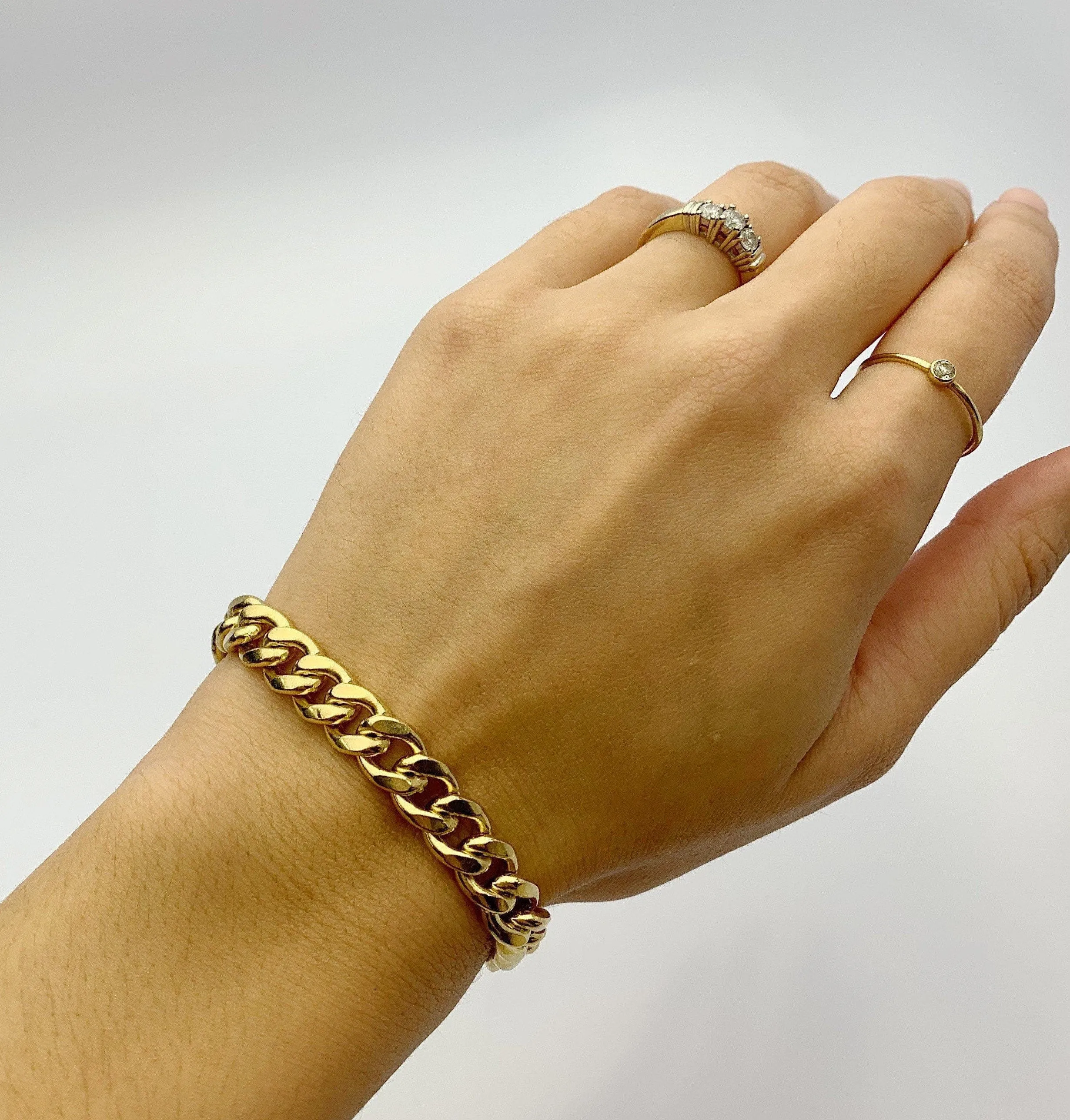 Curb Chain Bracelet 14k Gold Filled 8.7mm (SM95LC)