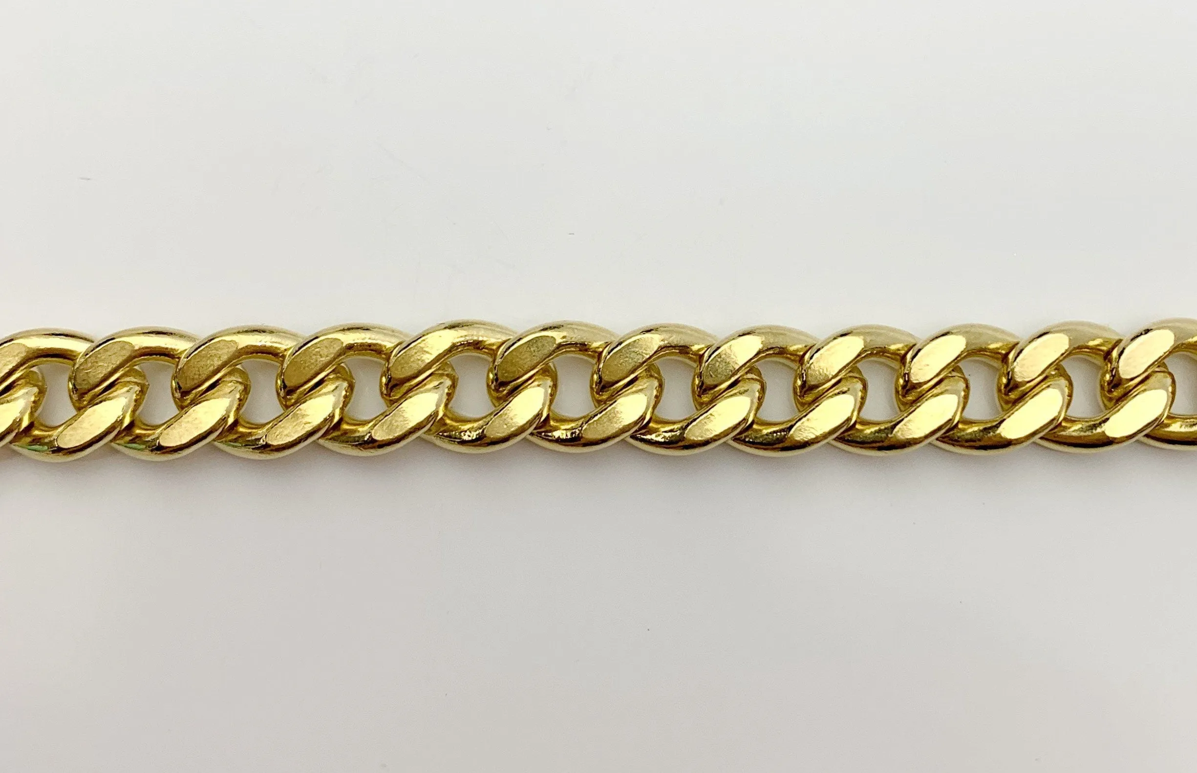 Curb Chain Bracelet 14k Gold Filled 8.7mm (SM95LC)