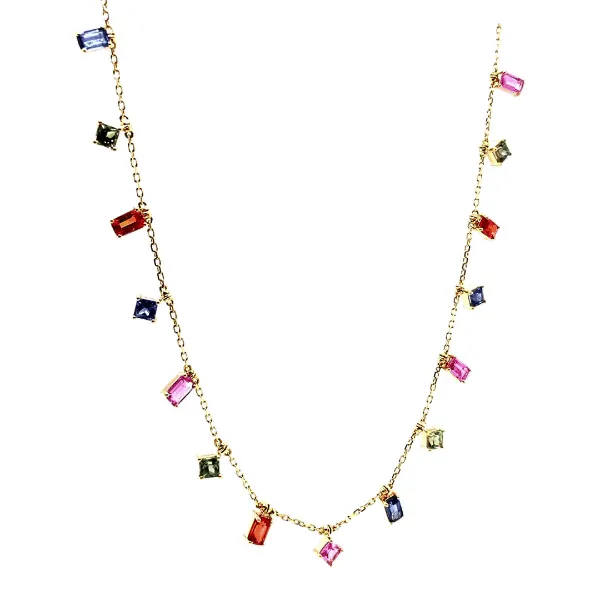 Dangling Rainbow Sapphire Choker