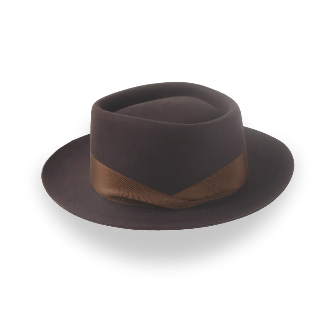 Dark Brown Diamond Crown Jazz Fedora in Smooth Fur Felt | The Roamer