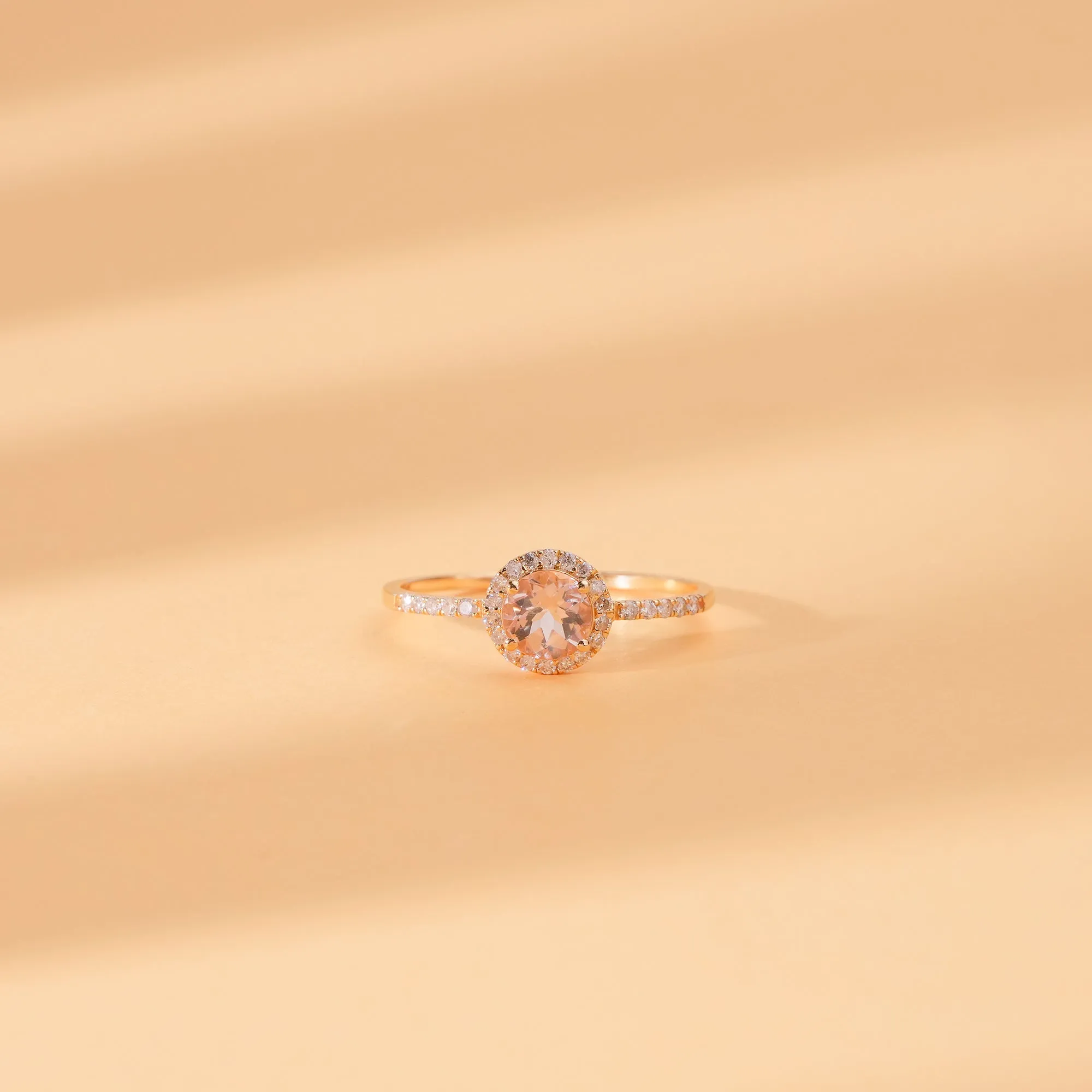 Diamond & Morganite Engagement Ring, Audrey