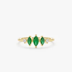 Diamond Emerald Tiara Ring, Imani