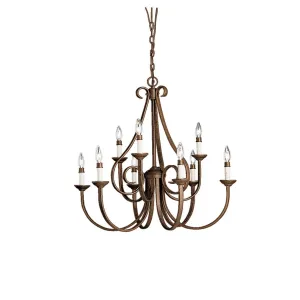 Dover 32" 9-Light Chandelier Multi-Tier, Tannery Bronze Finish