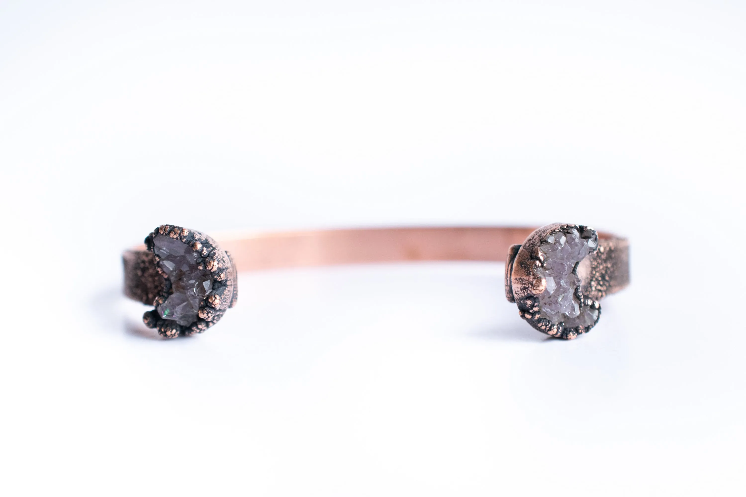 Druzy Moon Crystal Cuff Bracelet | Natural druzy Cuff