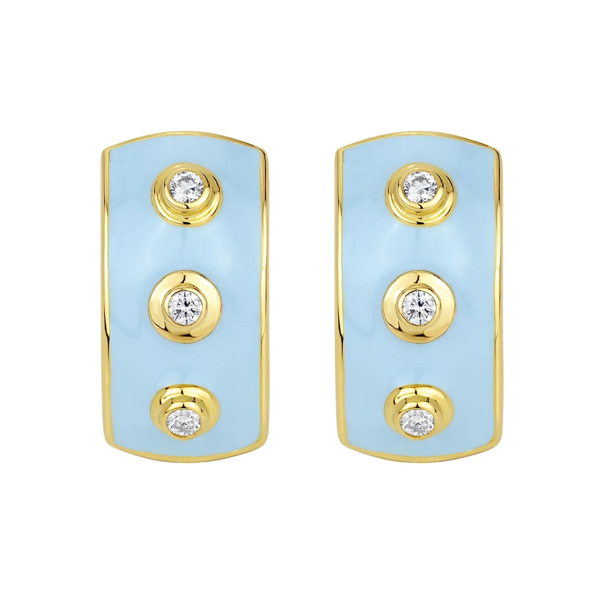 Earrings - Diamond With Enamel