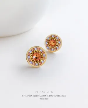 EDEN   ELIE Striped Medallion stud earrings - Balance