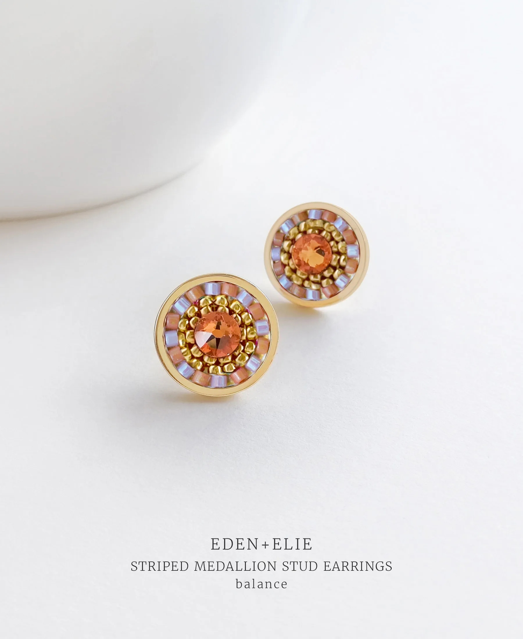 EDEN   ELIE Striped Medallion stud earrings - Balance