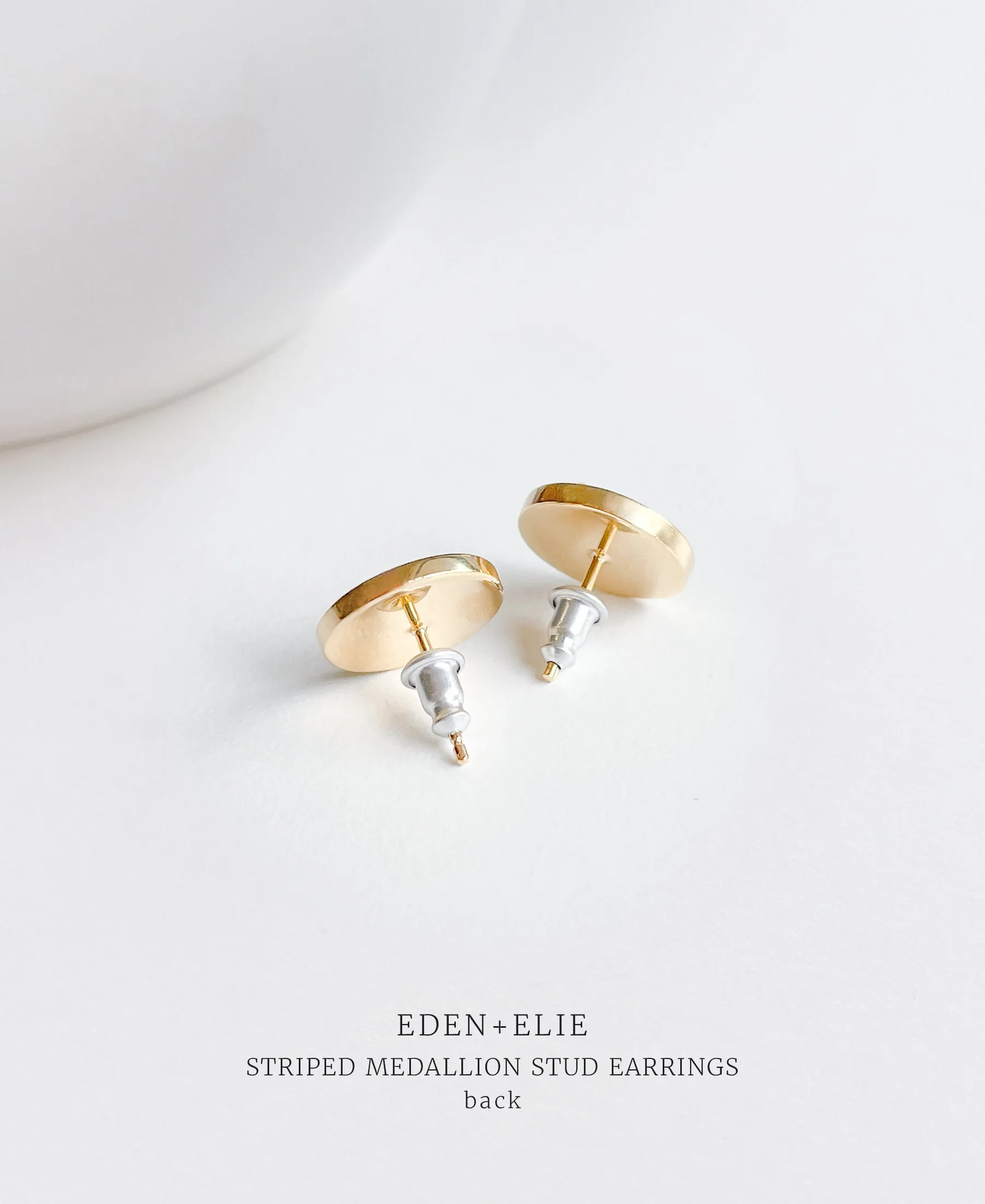 EDEN   ELIE Striped Medallion stud earrings - Balance